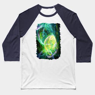 Alien Turquoise Yellow Teal Green Baseball T-Shirt